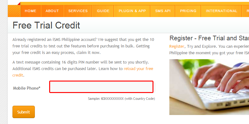 Reload Free Credit iSMS Philippines