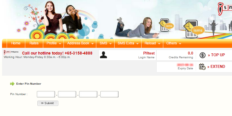 Reload Free Credit iSMS Philippines