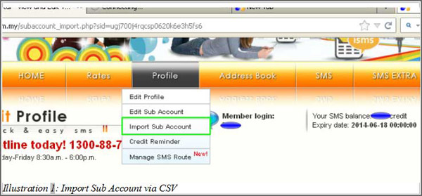 SMS Marketing Philippines Import Sub Account via Excel