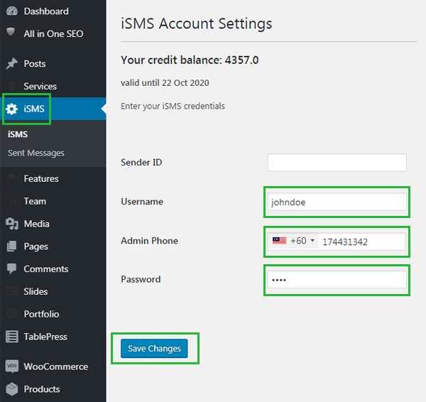 Configure WordPress iSMS Plugin Philippines