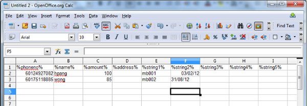 SMS Merge CSV Format